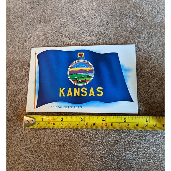 Vintage Kansas Postcard Official State Flag - Picture 5 of 6